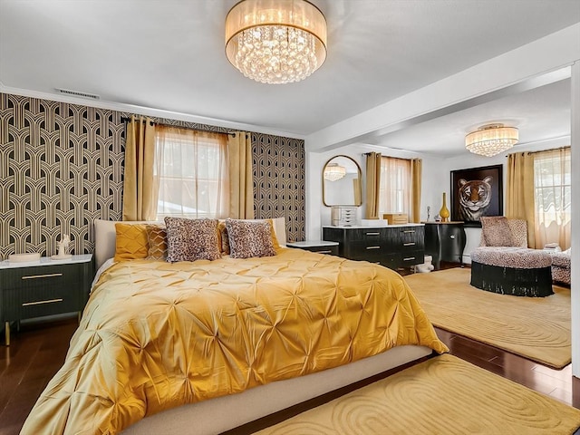 188 Atlantic St, Gloucester, MA 01930 - bedroom with a chandelier and wood finished floors