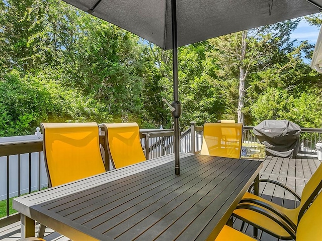 188 Atlantic St, Gloucester, MA 01930 - deck featuring a grill and view of wooded area