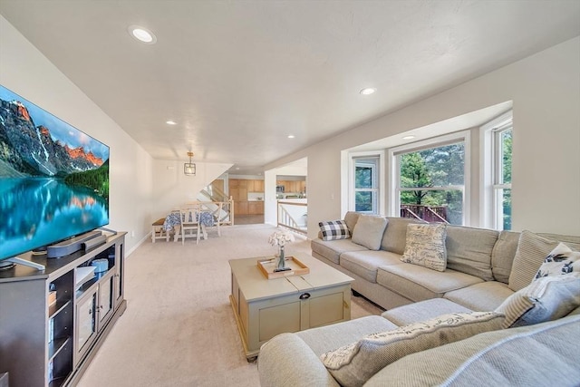 222 Algonquin Unit 222, Ashland, MA 01721 - living area with light colored carpet, recessed lighting, and baseboards