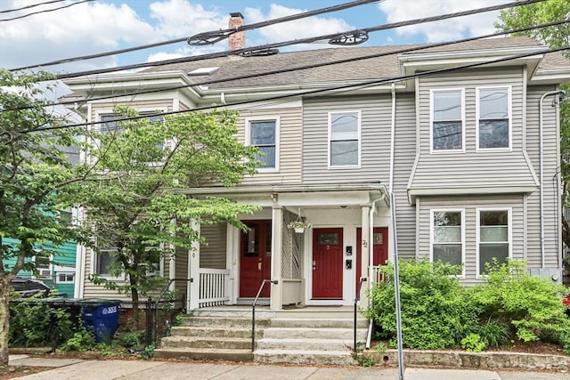 20 Lake St Unit 2, Somerville, MA 02143 - view of property with a porch and a shingled roof