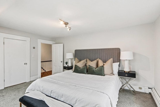 20 Lake St Unit 2, Somerville, MA 02143 - bedroom with carpet floors, a baseboard radiator, and baseboards