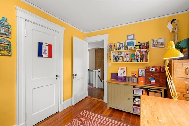 21 Marsh St, Dedham, MA 02026 - home office featuring wood finished floors and ornamental molding
