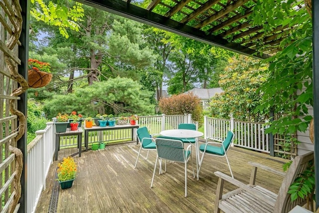 21 Marsh St, Dedham, MA 02026 - wooden terrace featuring outdoor dining space