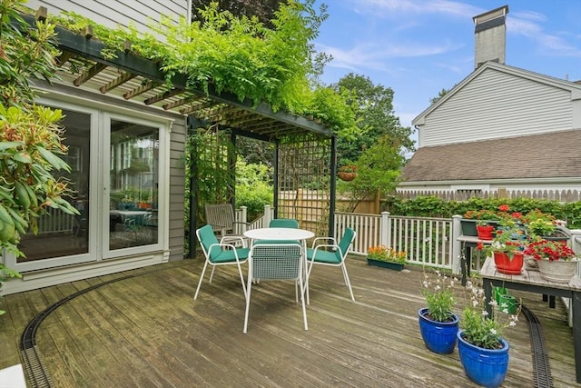 21 Marsh St, Dedham, MA 02026 - wooden terrace featuring outdoor dining space
