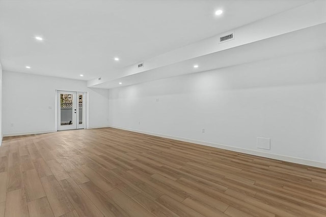 443 Central Ave, Needham, MA 02494 - spare room with light wood-style flooring, baseboards, and recessed lighting