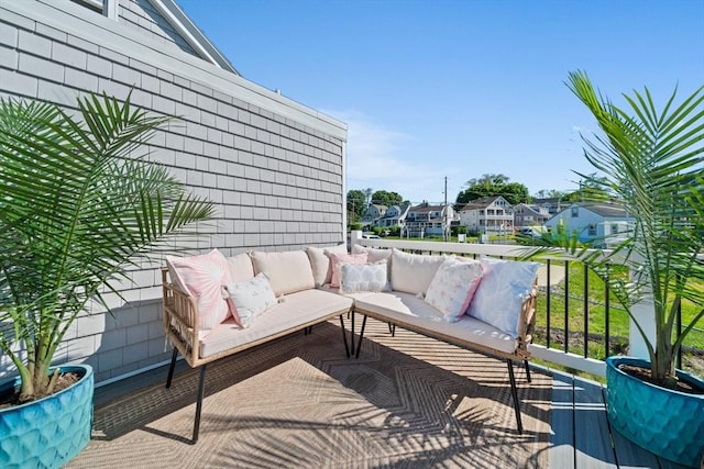 12 Moreland Ave Unit 1, Hull, MA 02045 - wooden deck with an outdoor hangout area and a residential view