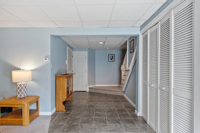 65 Martin Rd, Tewksbury, MA 01876 - hall with a paneled ceiling and stairway