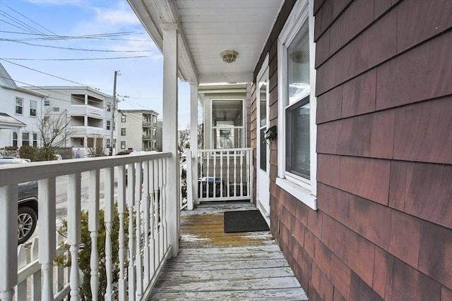 balcony with a residential view
