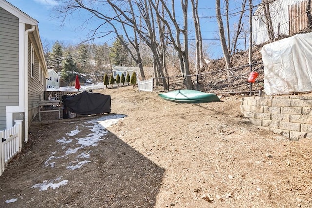 view of yard featuring fence