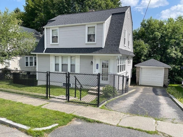 39 Barnard Rd, Worcester, MA 01605 - dutch colonial with an outbuilding, a garage, roof with shingles, and a gambrel roof