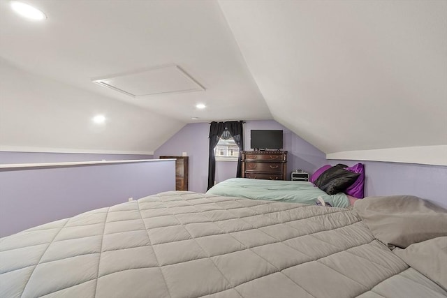 18 Doyle St, Lawrence, MA 01841 - bedroom with vaulted ceiling and attic access