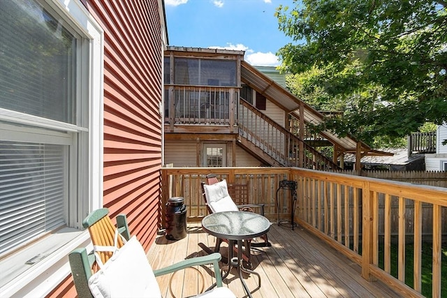 18 Doyle St, Lawrence, MA 01841 - wooden deck featuring stairway