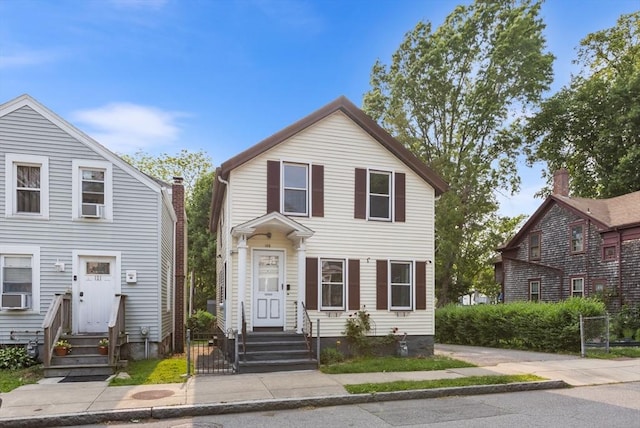123 Ash St, New Bedford, MA 02740 - view of front of property with entry steps and cooling unit