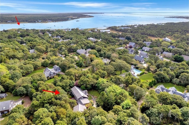 3 Down Harbor Rd, Edgartown, MA 02539 - aerial view of a nearby body of water and a forest