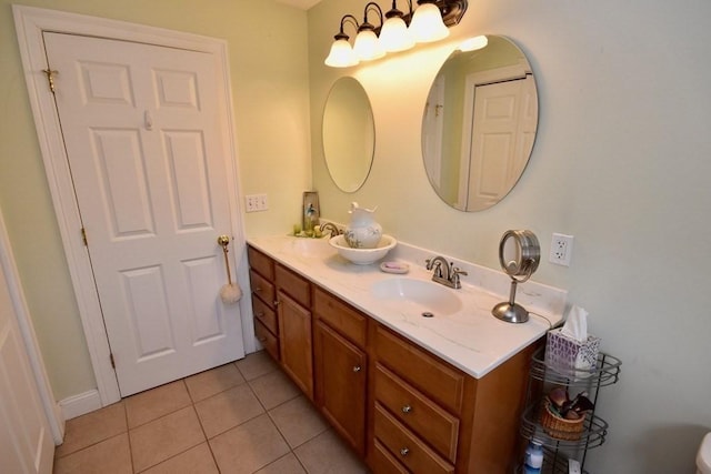 bathroom featuring tile patterned floors and vanity