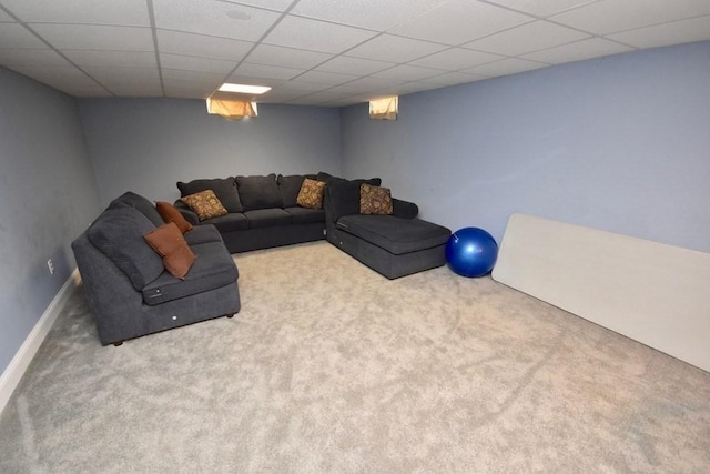 living room with carpet floors