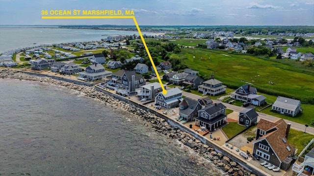 36 Ocean St, Marshfield, MA 02050 - aerial perspective of suburban area with a nearby body of water