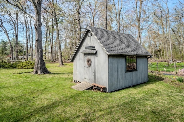 view of shed