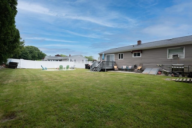 11 Ann Ave, Dartmouth, MA 02747 - view of yard featuring a wooden deck and cooling unit