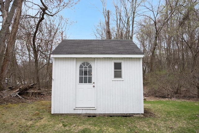 view of shed