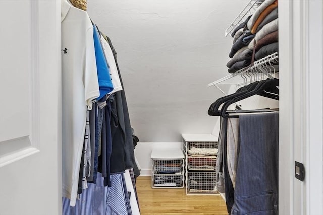 spacious closet featuring wood finished floors