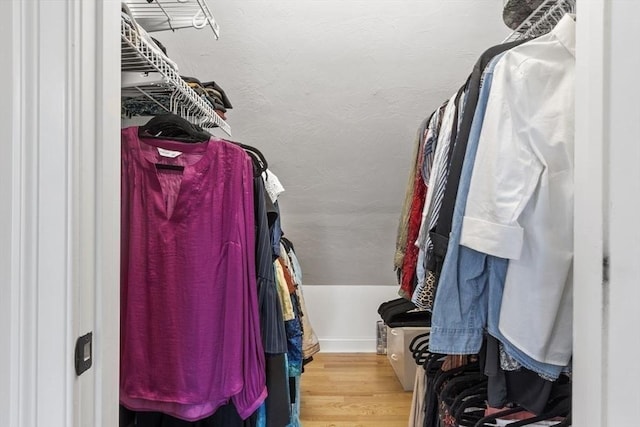 spacious closet featuring wood finished floors