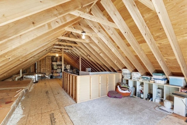 attic with an upstairs landing