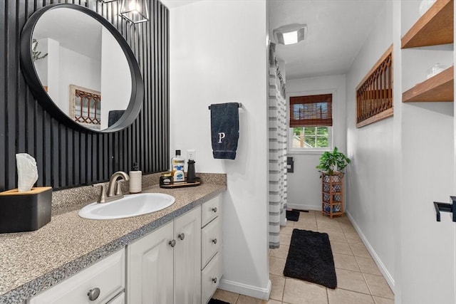 69 Kame St, Brockton, MA 02302 - bathroom featuring vanity and tile patterned flooring