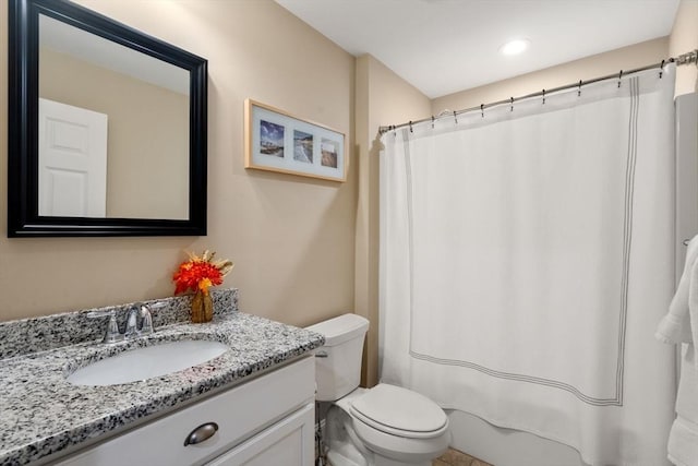16 Winterberry Way, Plymouth, MA 02360 - bathroom with toilet, vanity, and recessed lighting