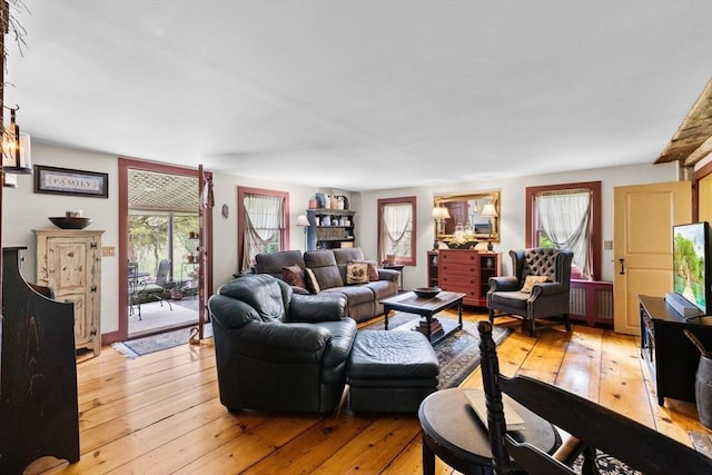 living area with light wood finished floors
