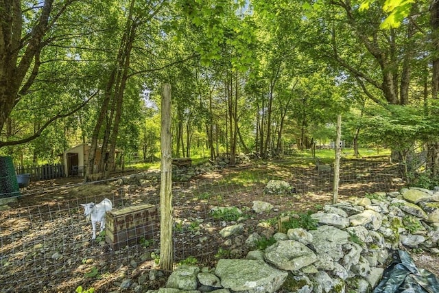 view of yard with fence