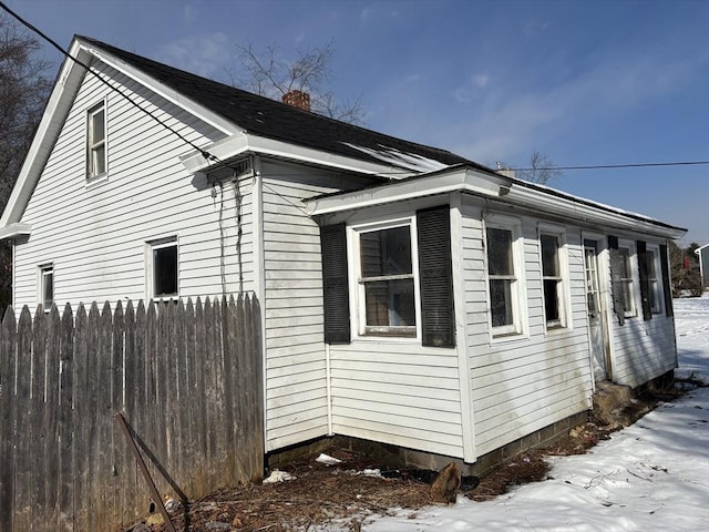 view of snowy exterior