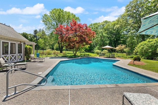 100 Parmenter Rd, Framingham, MA 01701 - swimming pool with a patio area and view of scattered trees