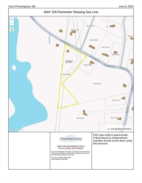 100 Parmenter Rd, Framingham, MA 01701 - map showing property parcels