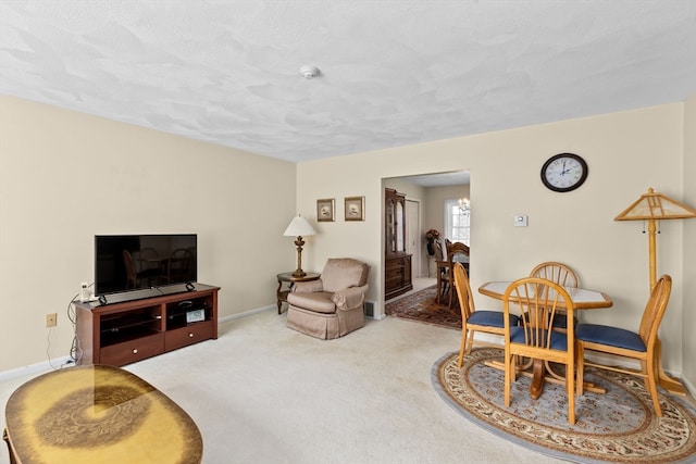 interior space with a textured ceiling