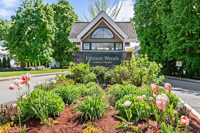 view of community sign