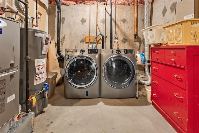 25 Ash Ln Unit 25, Agawam, MA 01001 - laundry room featuring separate washer and dryer, water heater, and heating unit