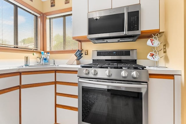 25 Ash Ln Unit 25, Agawam, MA 01001 - kitchen with appliances with stainless steel finishes, a sink, light countertops, and white cabinetry