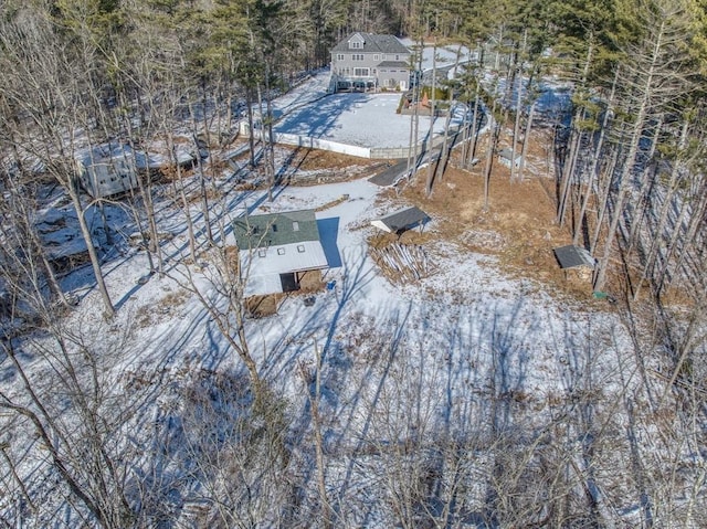 view of snowy aerial view