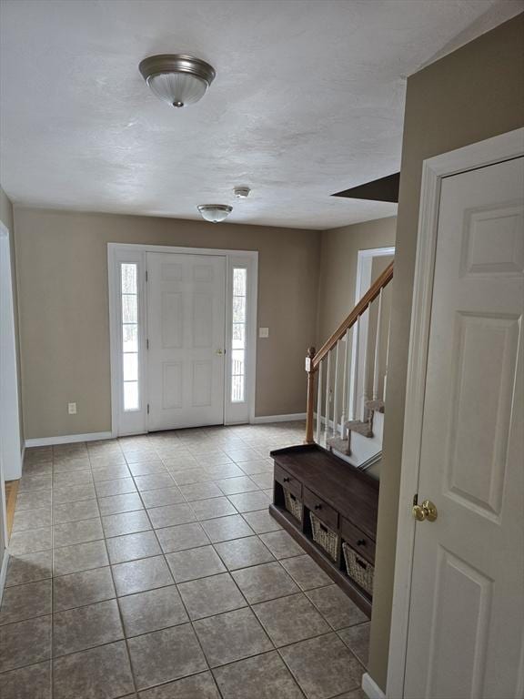 132 Bean Porridge Hill Rd, Westminster, MA 01473 - tiled foyer entrance with baseboards and stairway