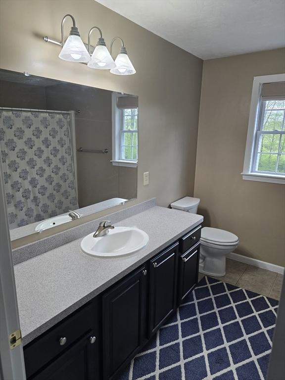 132 Bean Porridge Hill Rd, Westminster, MA 01473 - full bathroom featuring plenty of natural light, toilet, vanity, and tile patterned floors