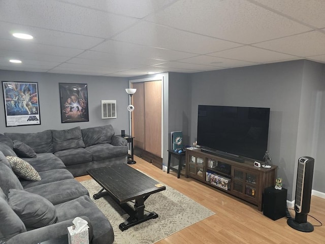 132 Bean Porridge Hill Rd, Westminster, MA 01473 - living room with a drop ceiling, wood finished floors, and baseboards