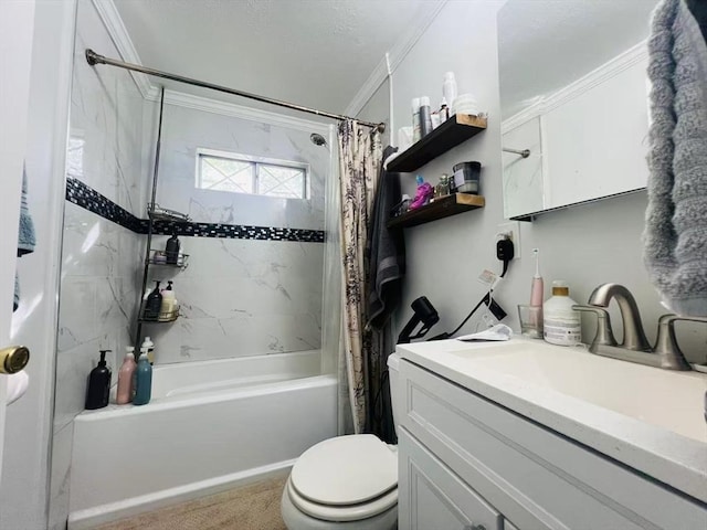 3 Fernview Ave Unit 11, North Andover, MA 01845 - full bathroom featuring crown molding, shower / bath combo, toilet, and vanity