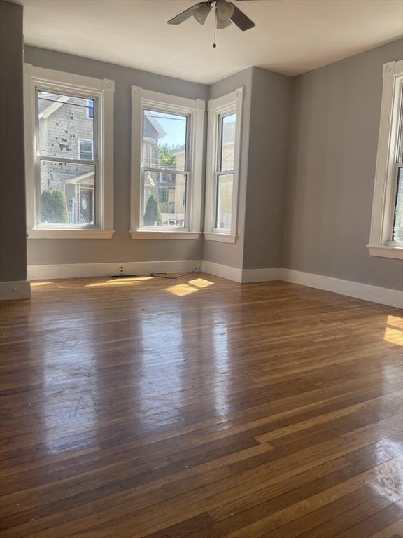 38 Chatham St, Lynn, MA 01902 - spare room with hardwood / wood-style floors, plenty of natural light, and a ceiling fan