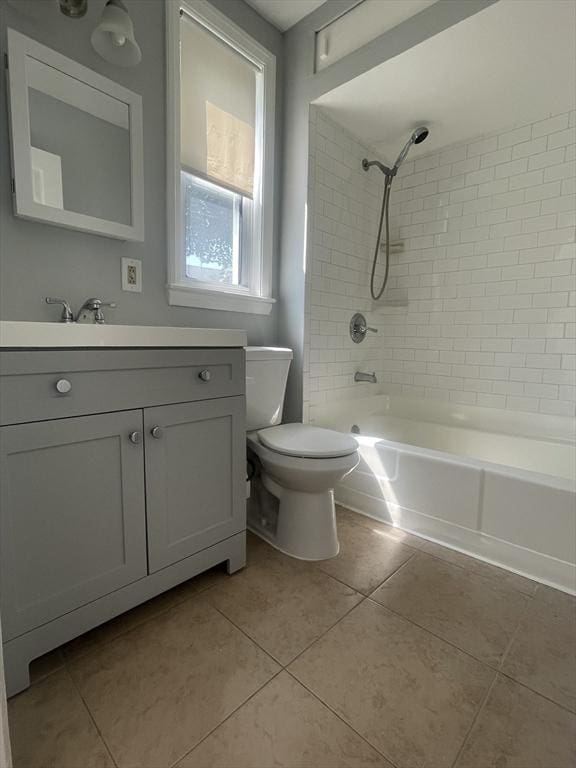 38 Chatham St, Lynn, MA 01902 - full bath with tile patterned floors, vanity, and bathing tub / shower combination