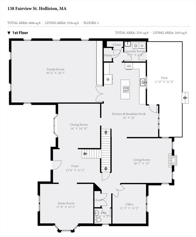 138 Fairview St, Holliston, MA 01746 - view of home floor plan