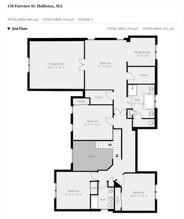 138 Fairview St, Holliston, MA 01746 - view of floor plan / room layout