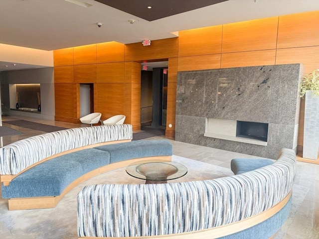 community lobby featuring a surveillance system