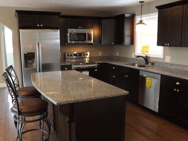 LOT3 Athol Rd, Phillipston, MA 01331 - kitchen featuring stainless steel appliances, dark wood-type flooring, light stone countertops, and a kitchen island