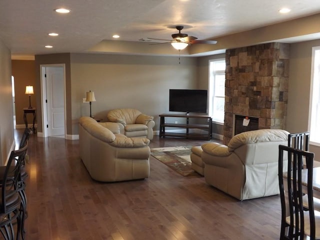LOT3 Athol Rd, Phillipston, MA 01331 - living area with a ceiling fan, wood finished floors, recessed lighting, and a raised ceiling